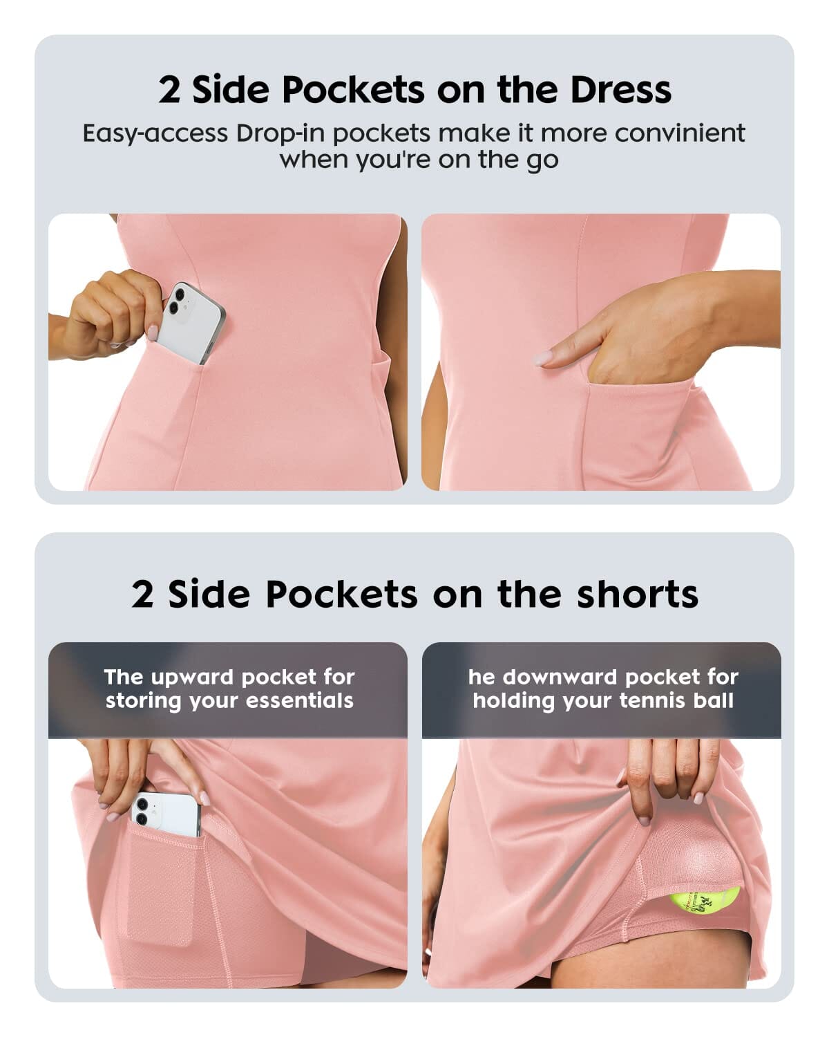 Tennis Dresses with 4 Pocket 220111