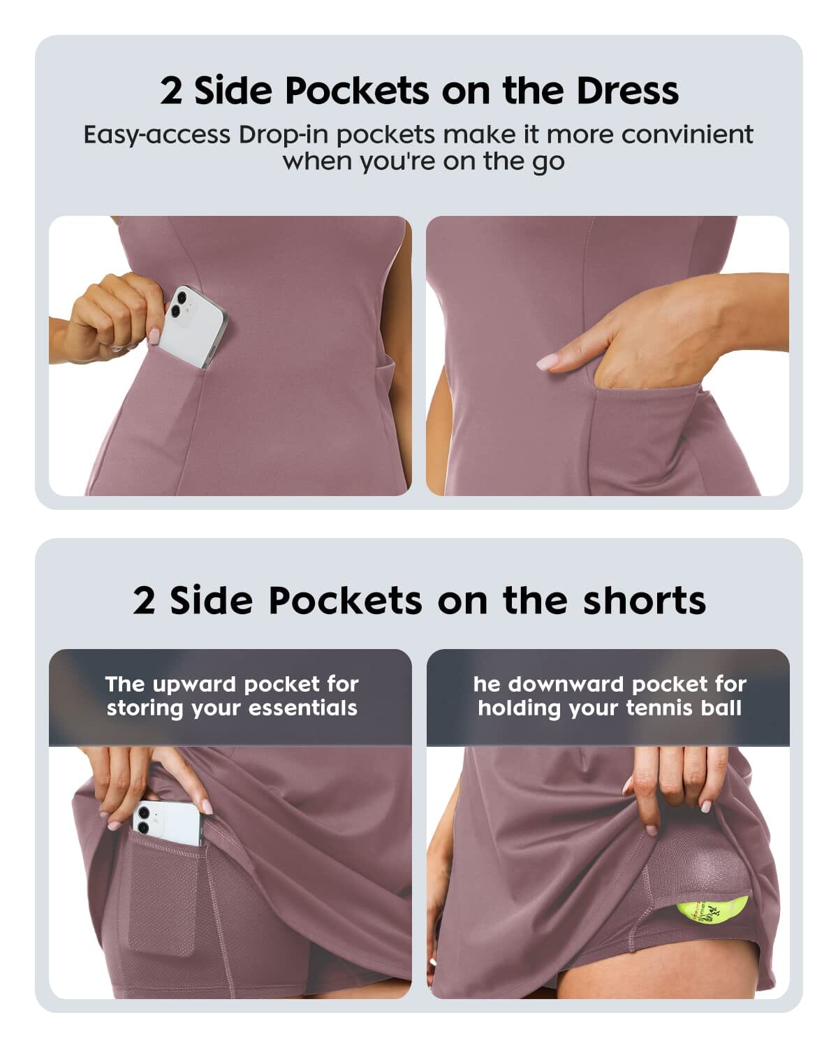 Tennis Dresses with 4 Pocket 220111