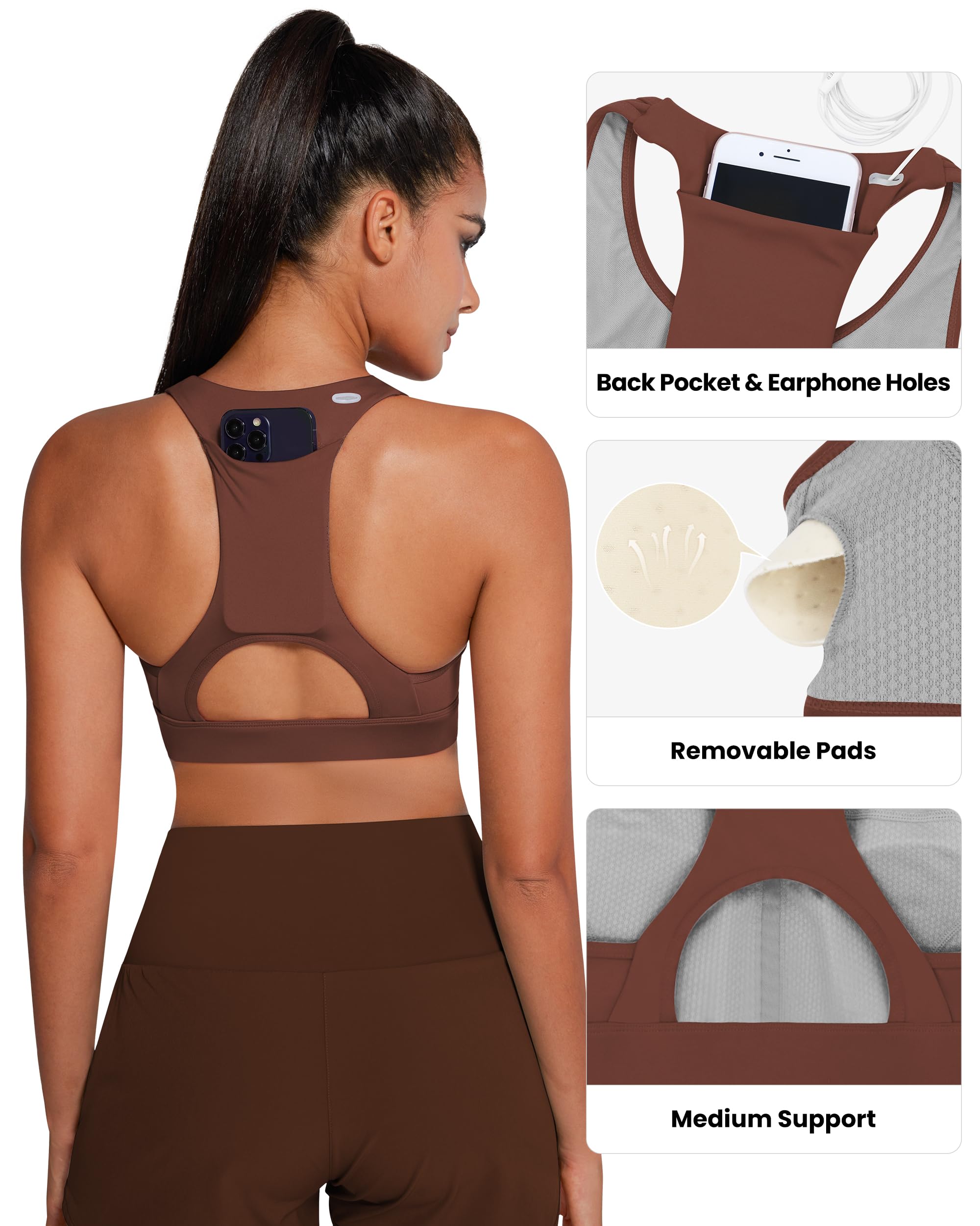 Phone Back Pockets Sport Bra 70927
