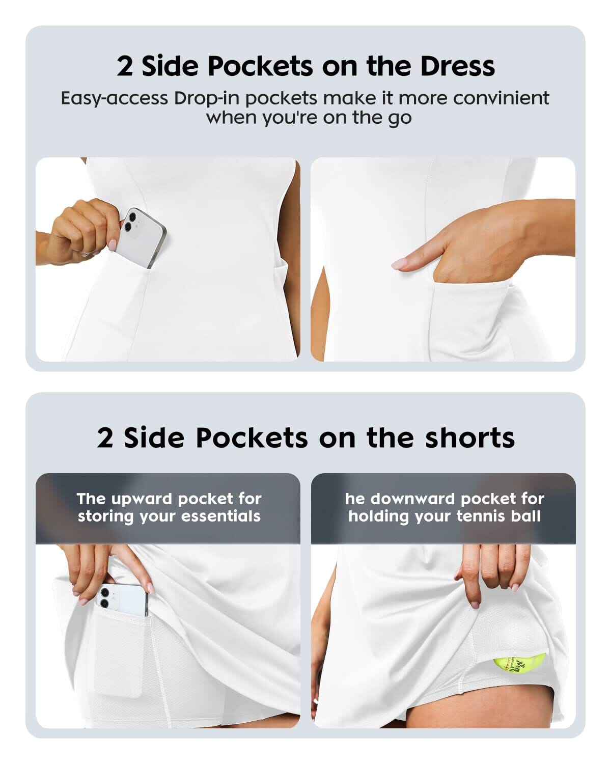 Tennis Dresses with 4 Pocket 220111