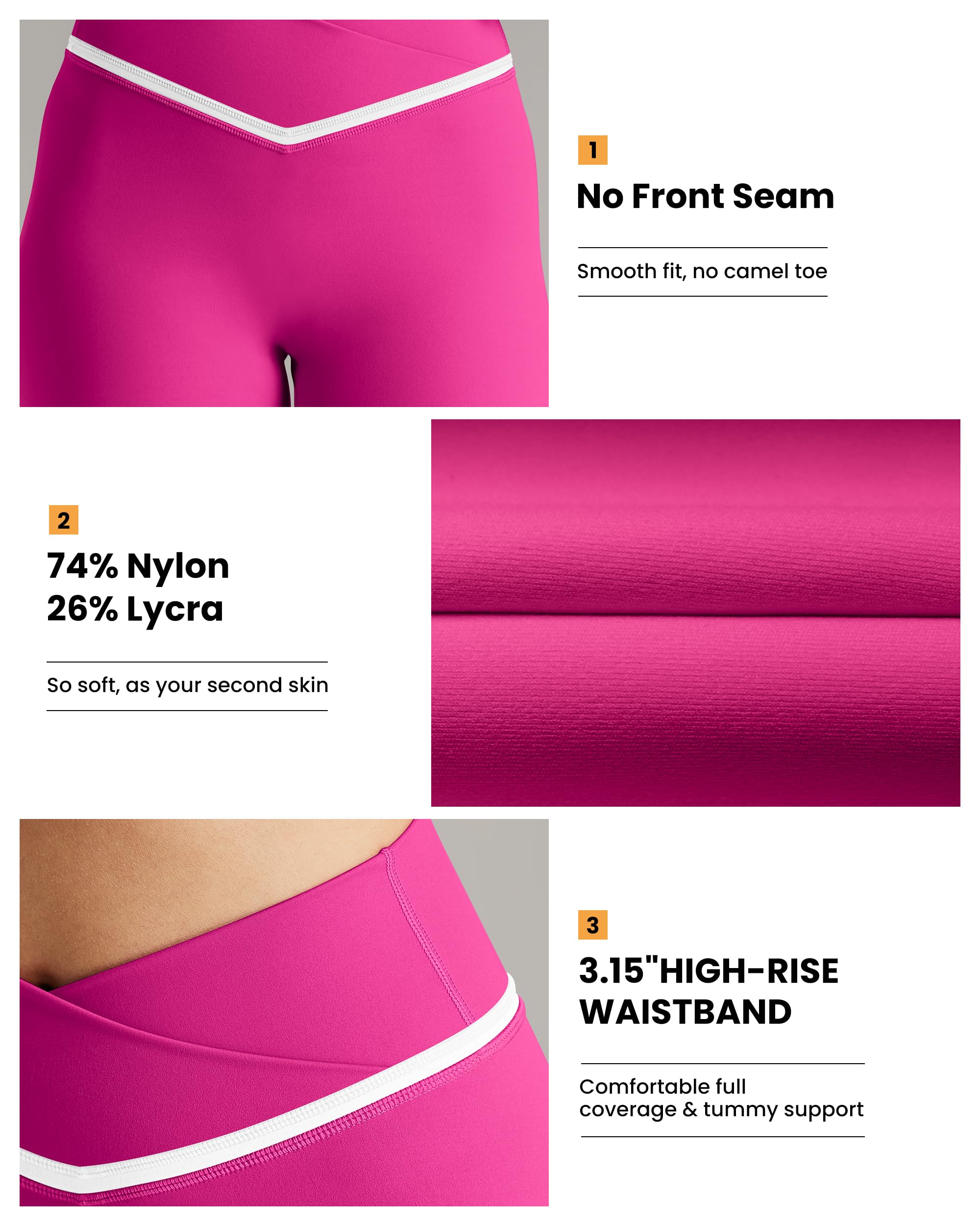 5-Inch High-Waist | Women's Seamless Compression Pants with Accent Contour Line-240612