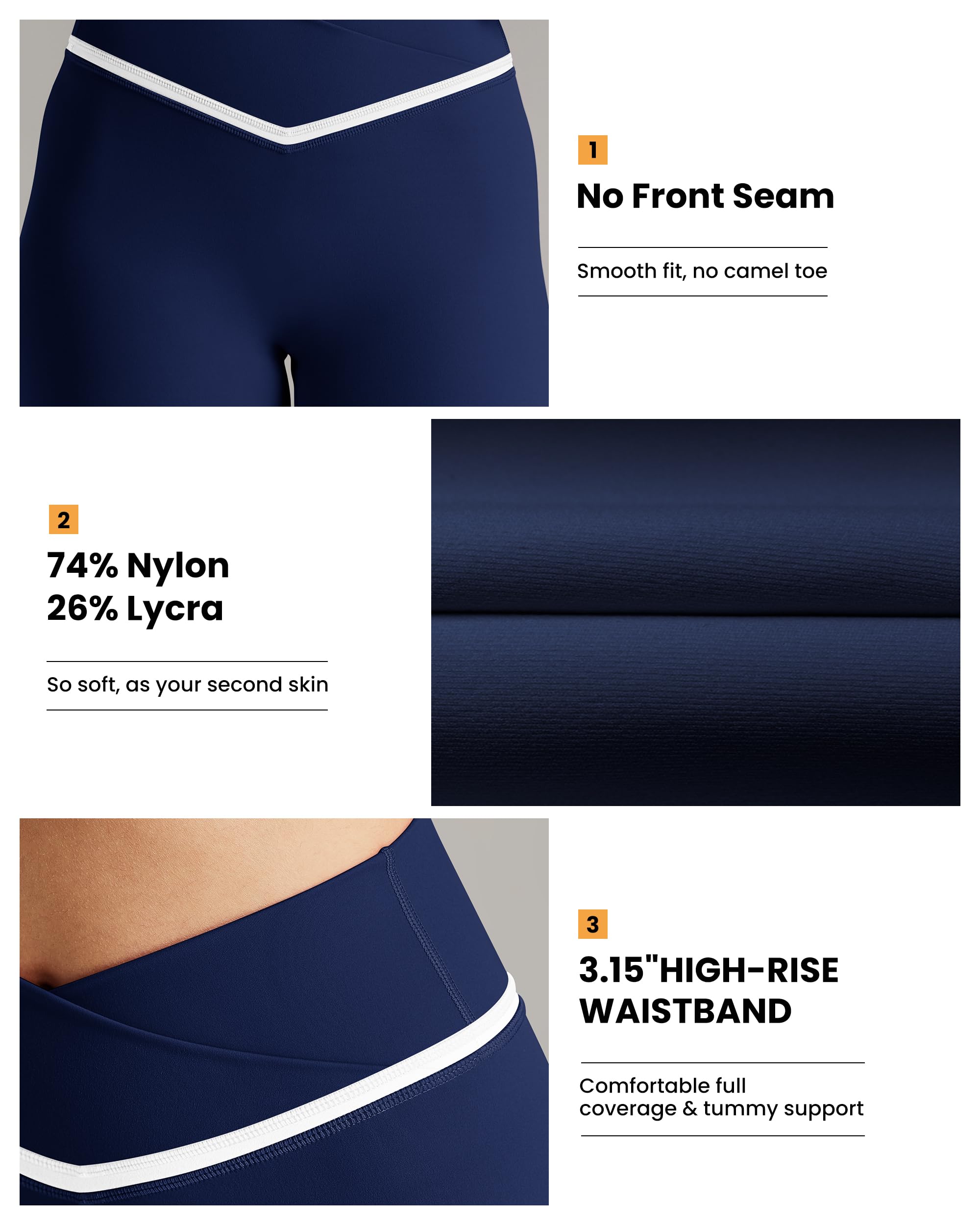 5-Inch High-Waist | Women's Seamless Compression Pants with Accent Contour Line-240612