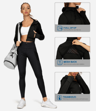 Hooded Crop Plastic Soft Jacket