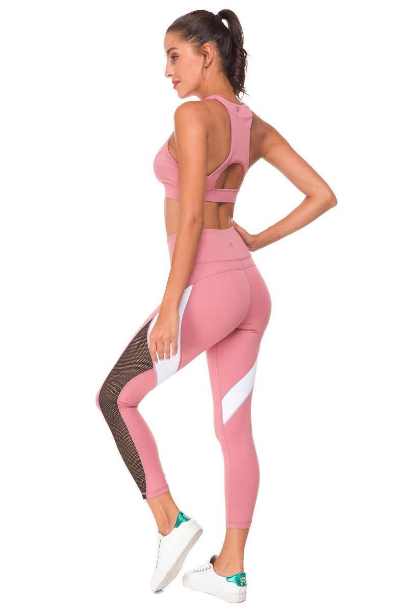 Color Blocking Mesh Running Leggings