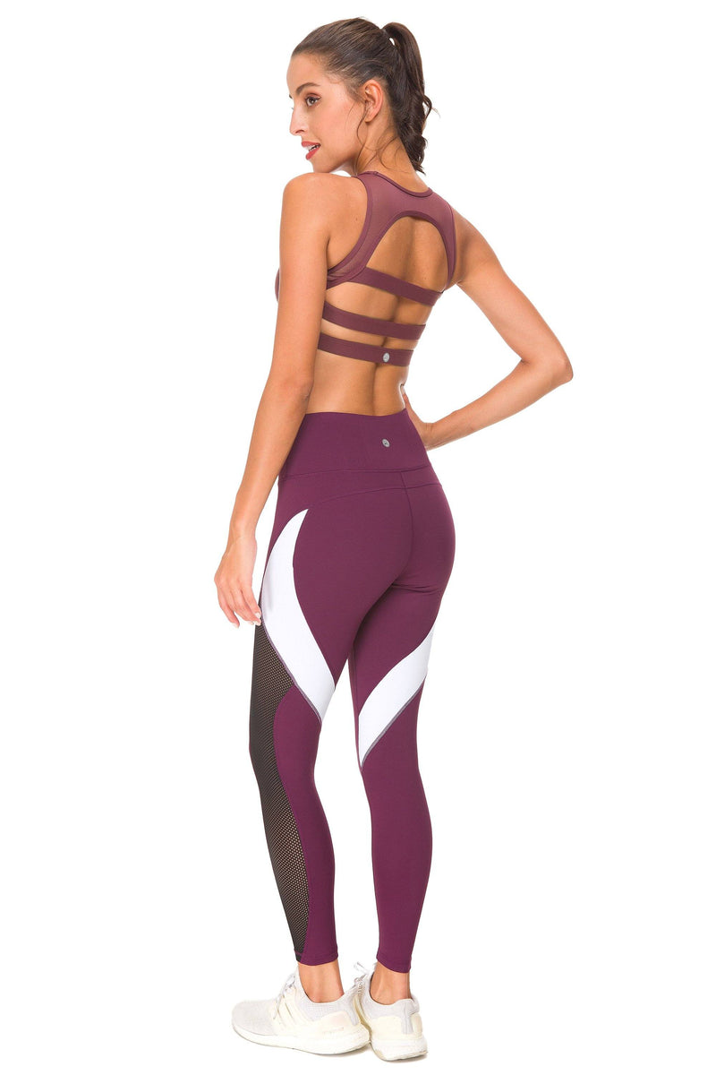 Color Blocking Mesh Running Leggings