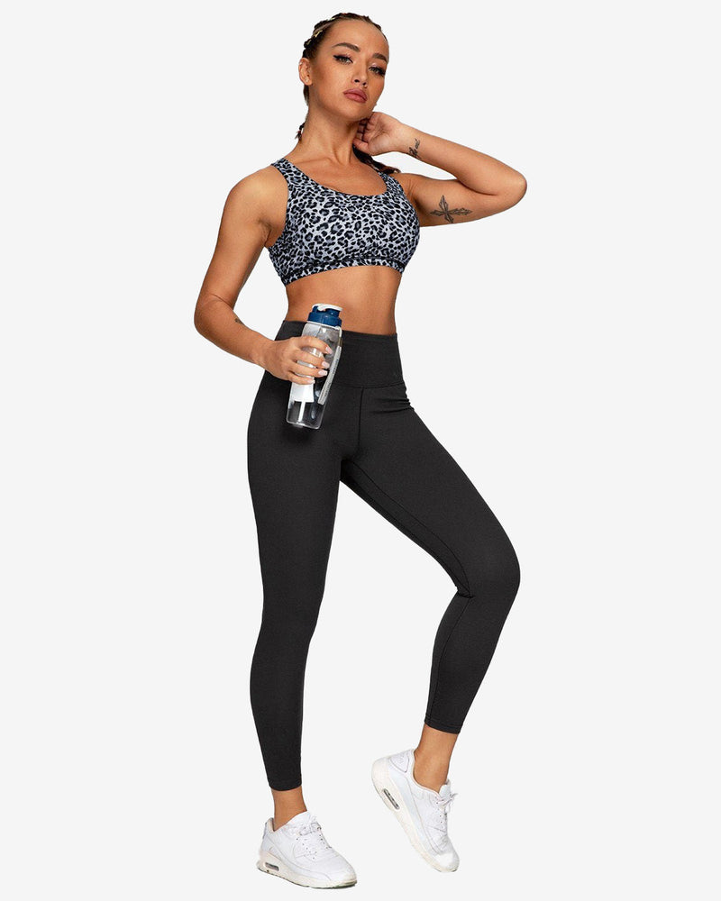 Leopard Print Lightweight unsupported sports bra