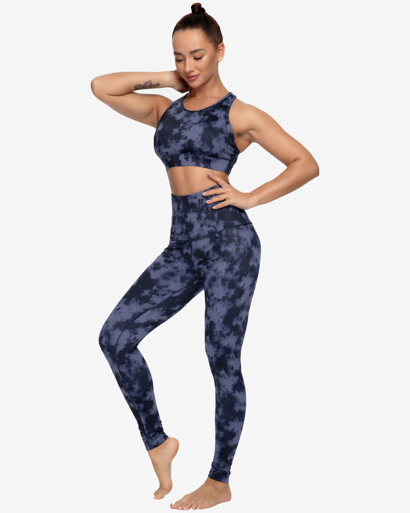 Leopard Print Support Back Pockets Sport Bra