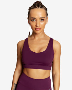 Back Strap Panel Color Sports Bra