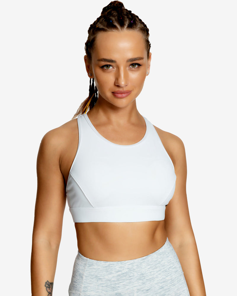 LA Threads Women's Longline Sports Bra with Phone Pocket 