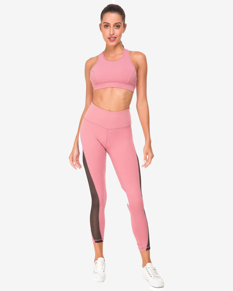 Color Blocking Mesh Running Leggings