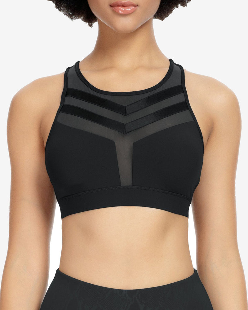 Mesh Wirefree Hooked Back Sports Bra 8203B