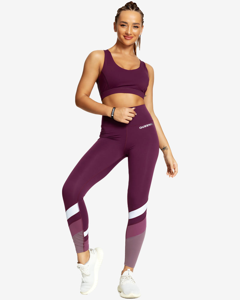 Back Strap Panel Color Sports Bra