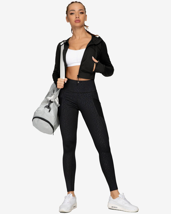 Hooded Crop Plastic Soft Jacket
