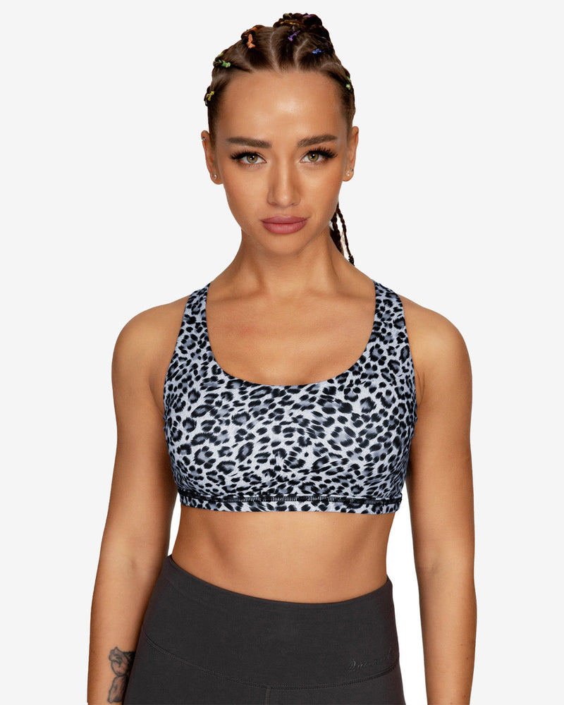 Leopard Print Lightweight unsupported sports bra