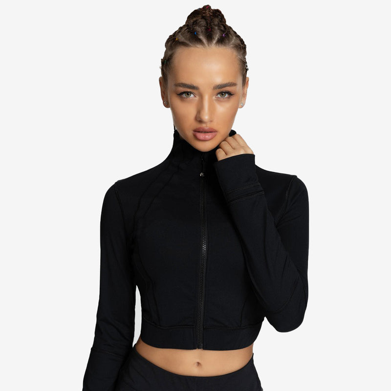 Slim Fit Plastic Cropped Jacket