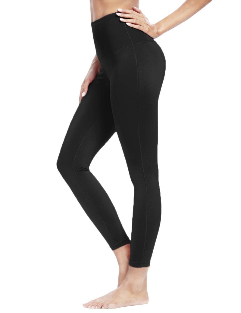 Combhasaki Womens Tight Leggings Plain Color Sheer Style Tummy