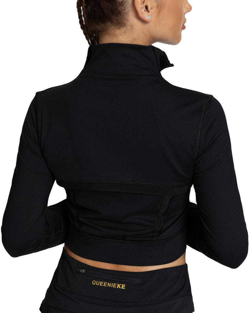 Slim Fit Plastic Cropped Jacket