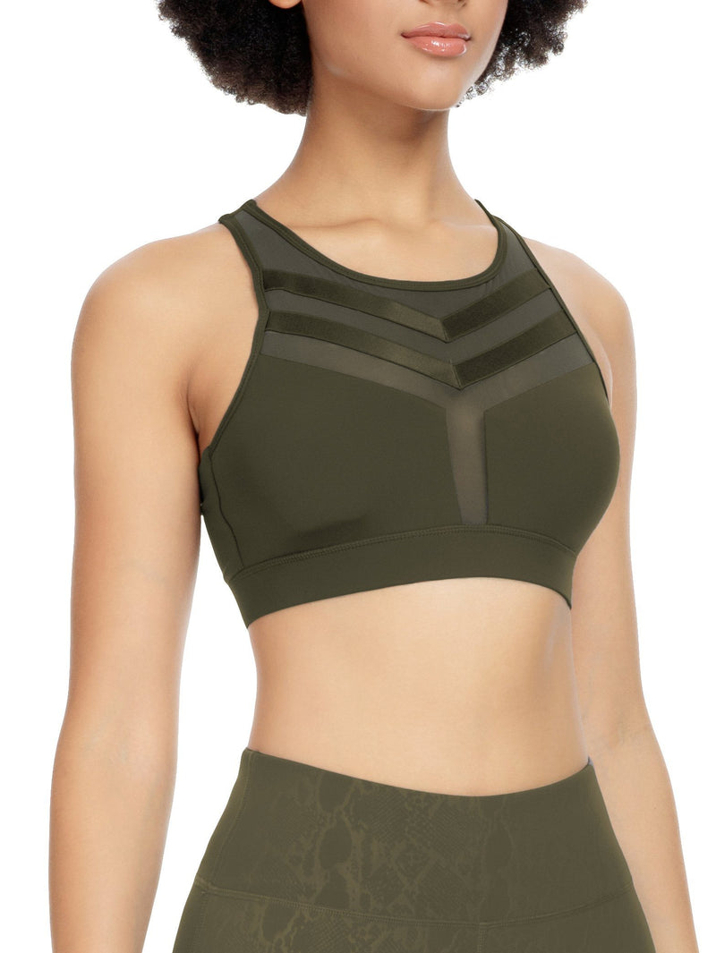 Mesh Wirefree Hooked Back Sports Bra 8203B