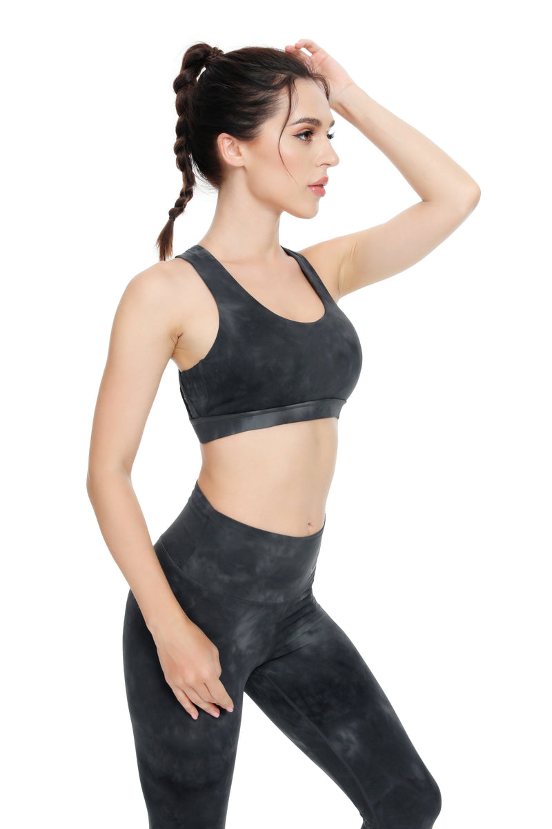Tie-dye Support Cross Strappy Sport Bra