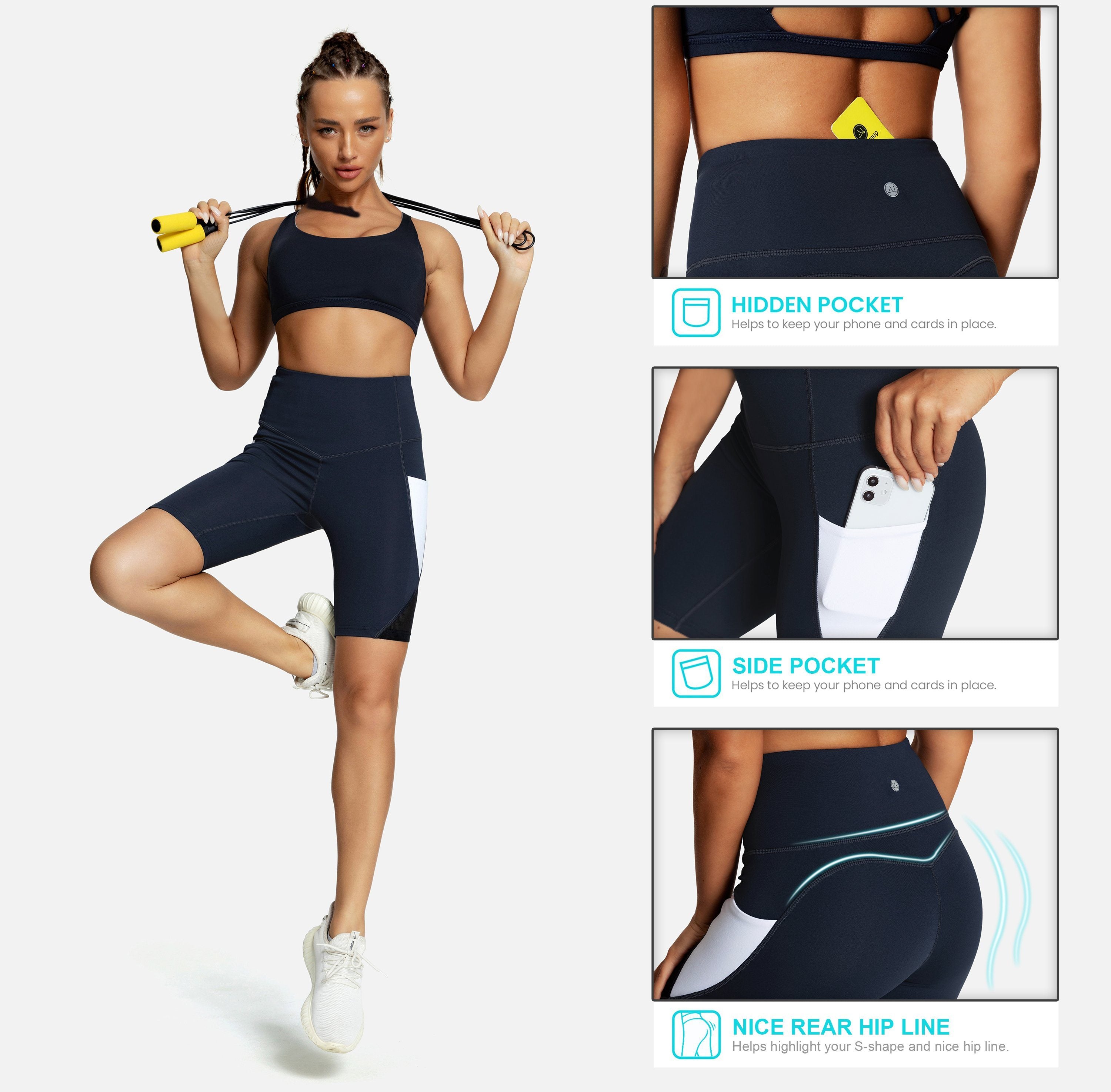 Color-Blocking Yoga Shorts