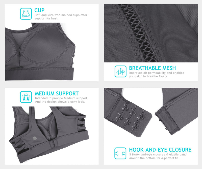 High Impact Hook-and-Eye Closure Sports Bra