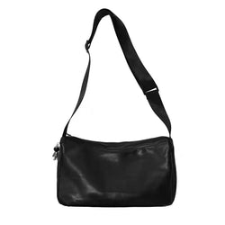 Soft Leather Men's Ladies Commuter Shoulder Messenger Bag Small Satchel Simple Texture Pillow Bag 7749