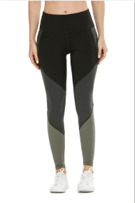 Color Blocking Mid-Waist Tights Leggings