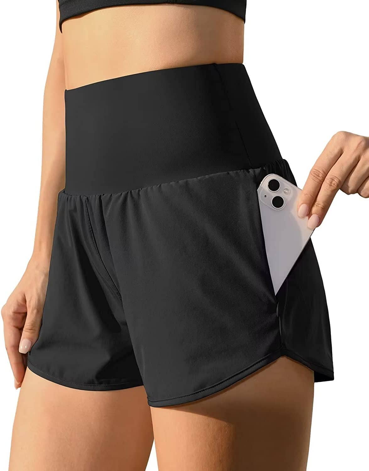 Running Women's Workout Shorts With Phone Pocket Athletic