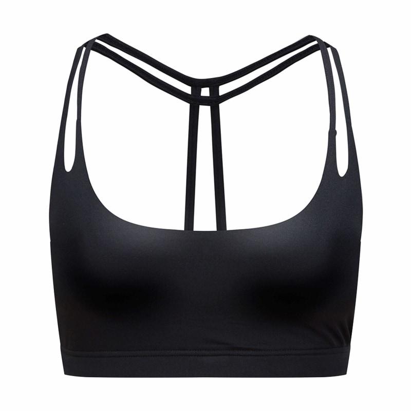 Womens Light Support Yoga Padded Double T Back Sports Bra - Xs / Black - Bras