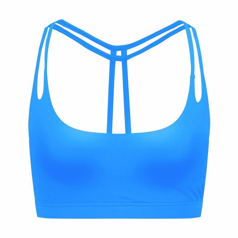 Womens Light Support Yoga Padded Double T Back Sports Bra - Xs / Blue - Bras